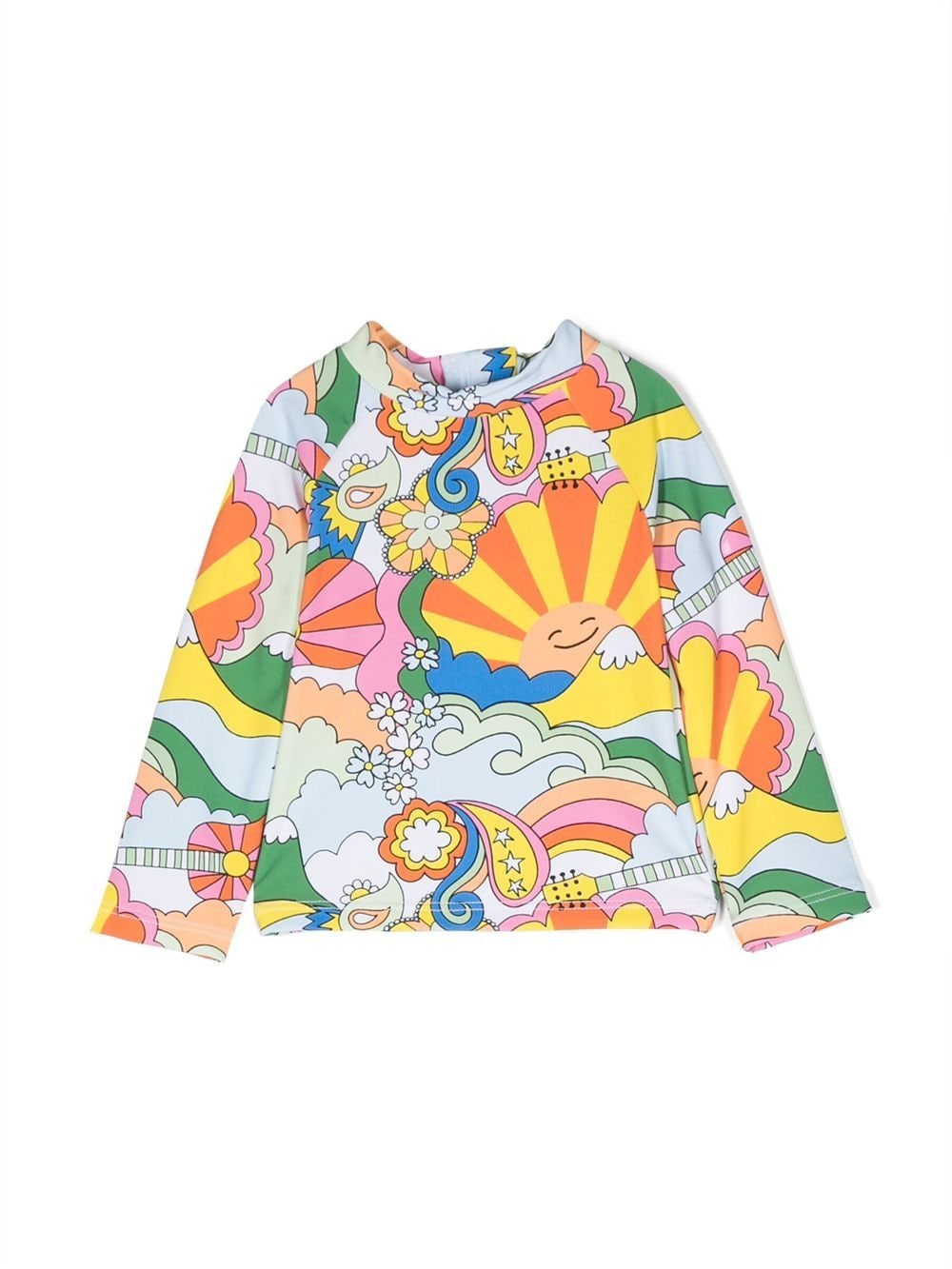 Multicolored swim t-shirt for baby girls