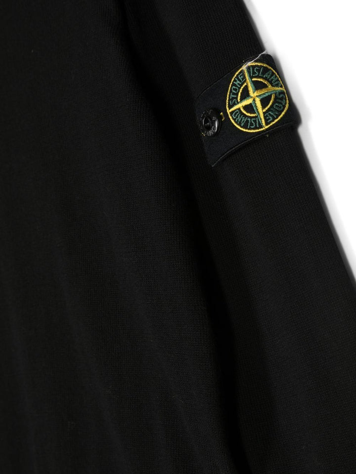Maglione nero per bambino con logo 7816501A4 V0029 Stone Island Kids 