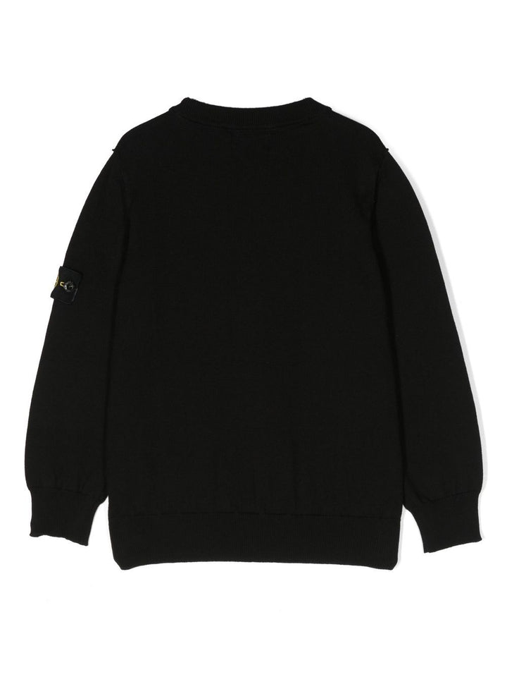 Maglione nero per bambino con logo 7816501A4 V0029 Stone Island Kids 