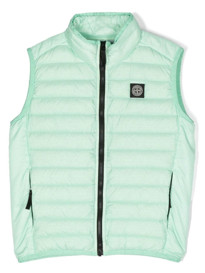 Smanicato verde per bambino con logo 7816G0131 V0044 Stone Island Kids 