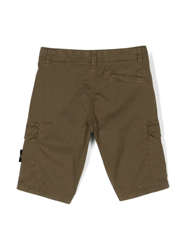 Green Bermuda shorts for boys with logo