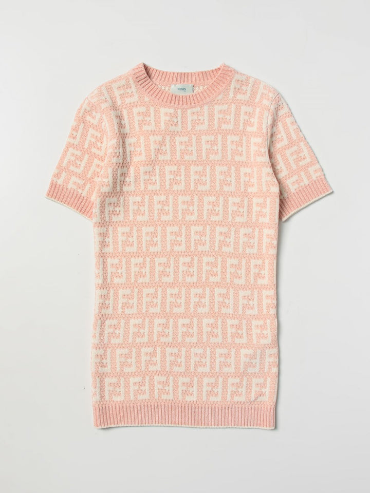 Abito rosa e bianco per bambina JFG118AMHA F1JDB Fendi Kids 