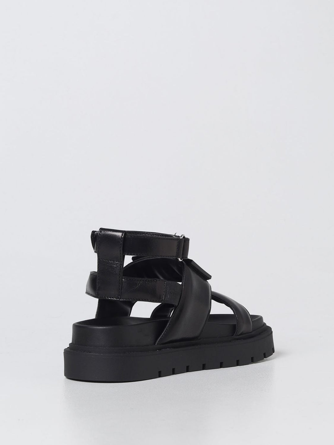 Sandali nere per bambina con logo JFR361ALJK F0ABB Fendi Kids 