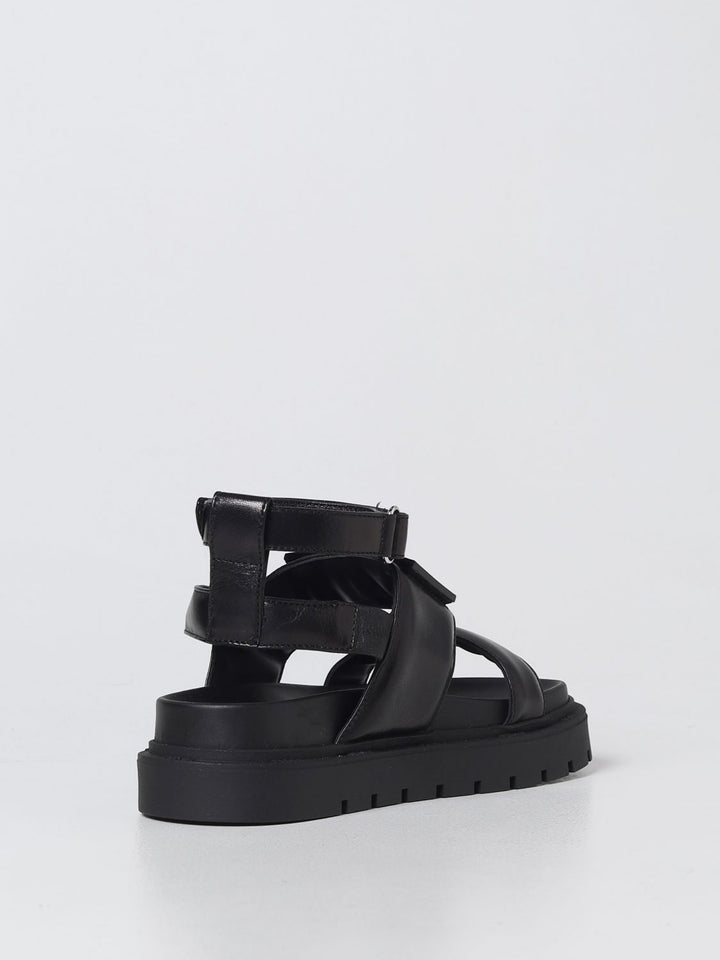 Black sandals for girls with logo