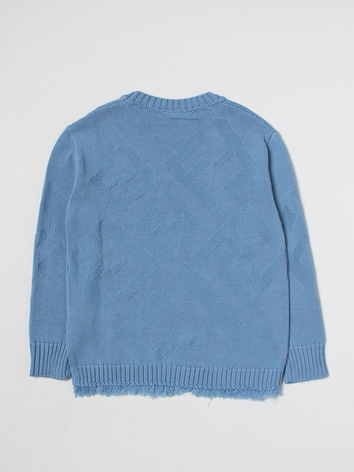 Blue sweater for girls with logo
