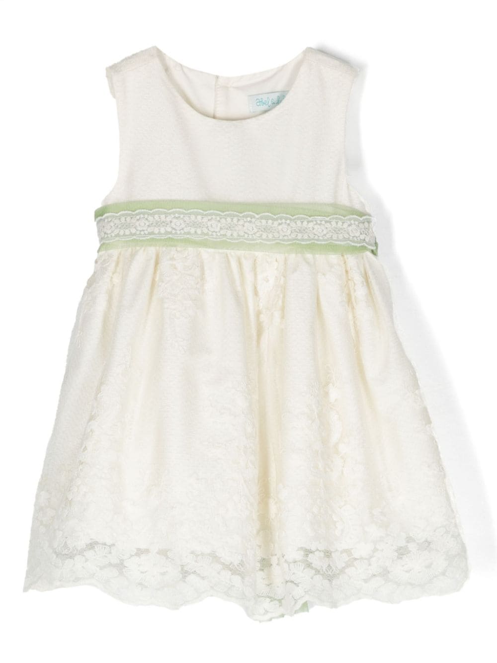 Abito bianco per neonata con tulle 5004 057 Abel & Lula 