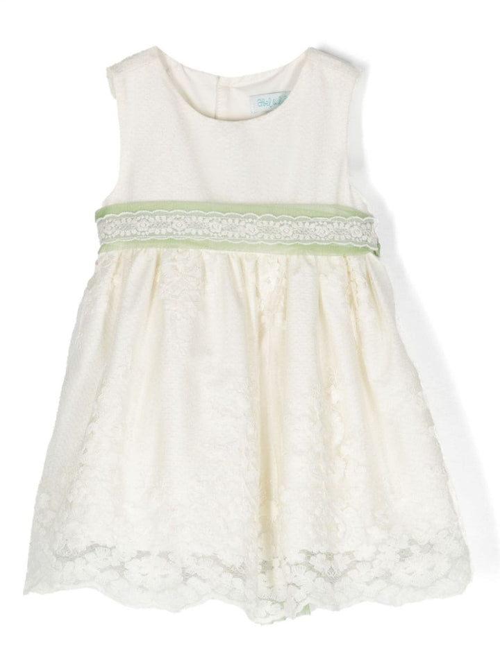 Abito bianco per neonata con tulle 5004 057 Abel & Lula 