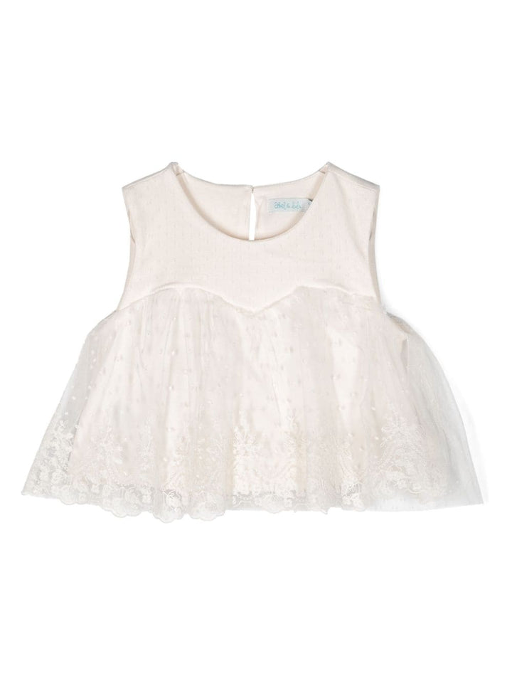 Top bianco per bambina in tulle 5141 002 Abel & Lula 