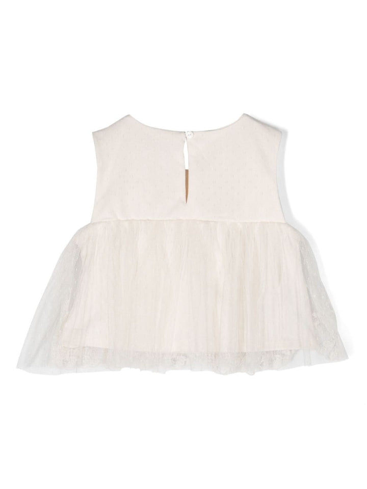 Top bianco per bambina in tulle 5141 002 Abel & Lula 