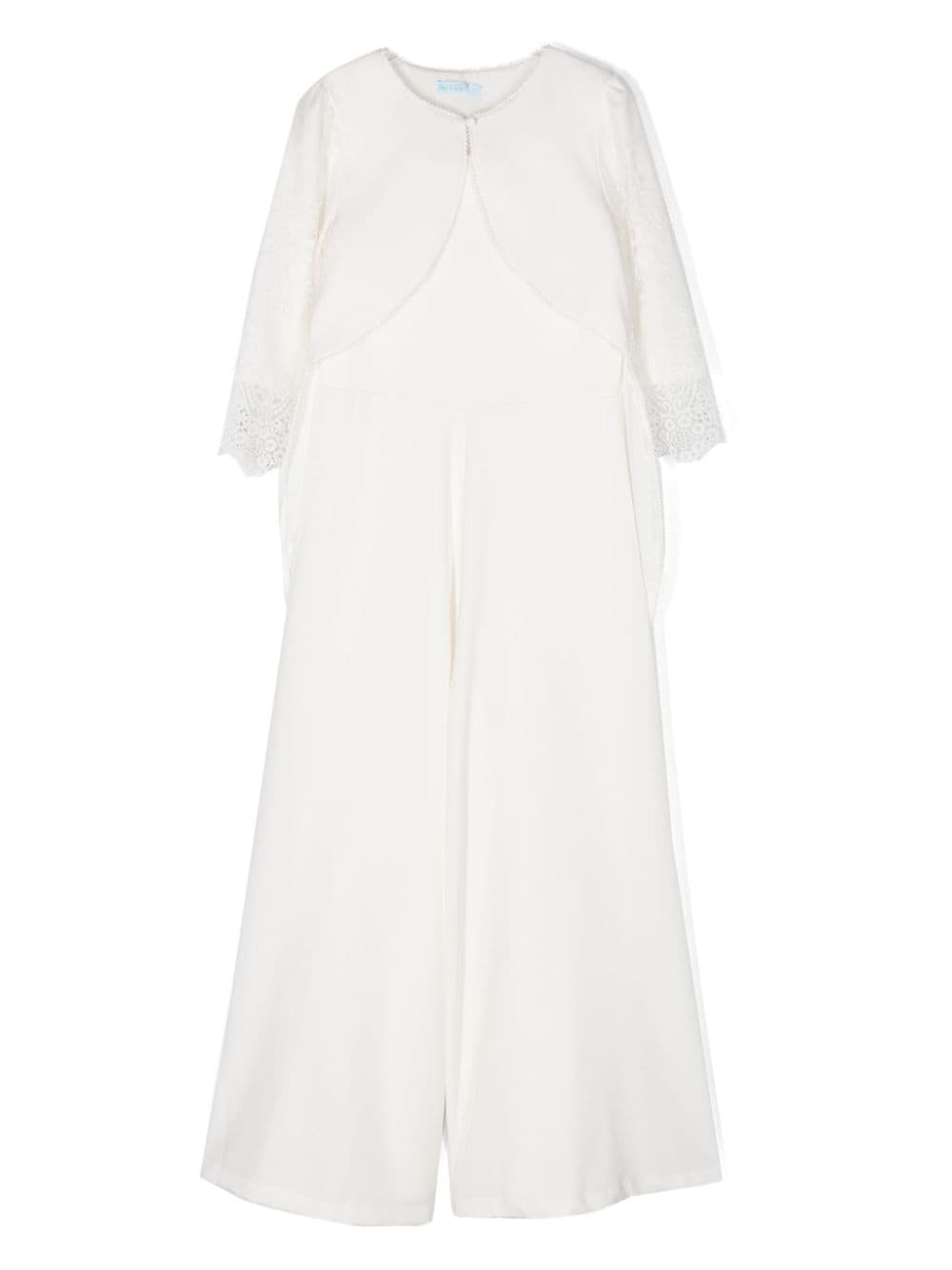 Tuta bianca per bambina con cardigan 5258 001 Abel & Lula 