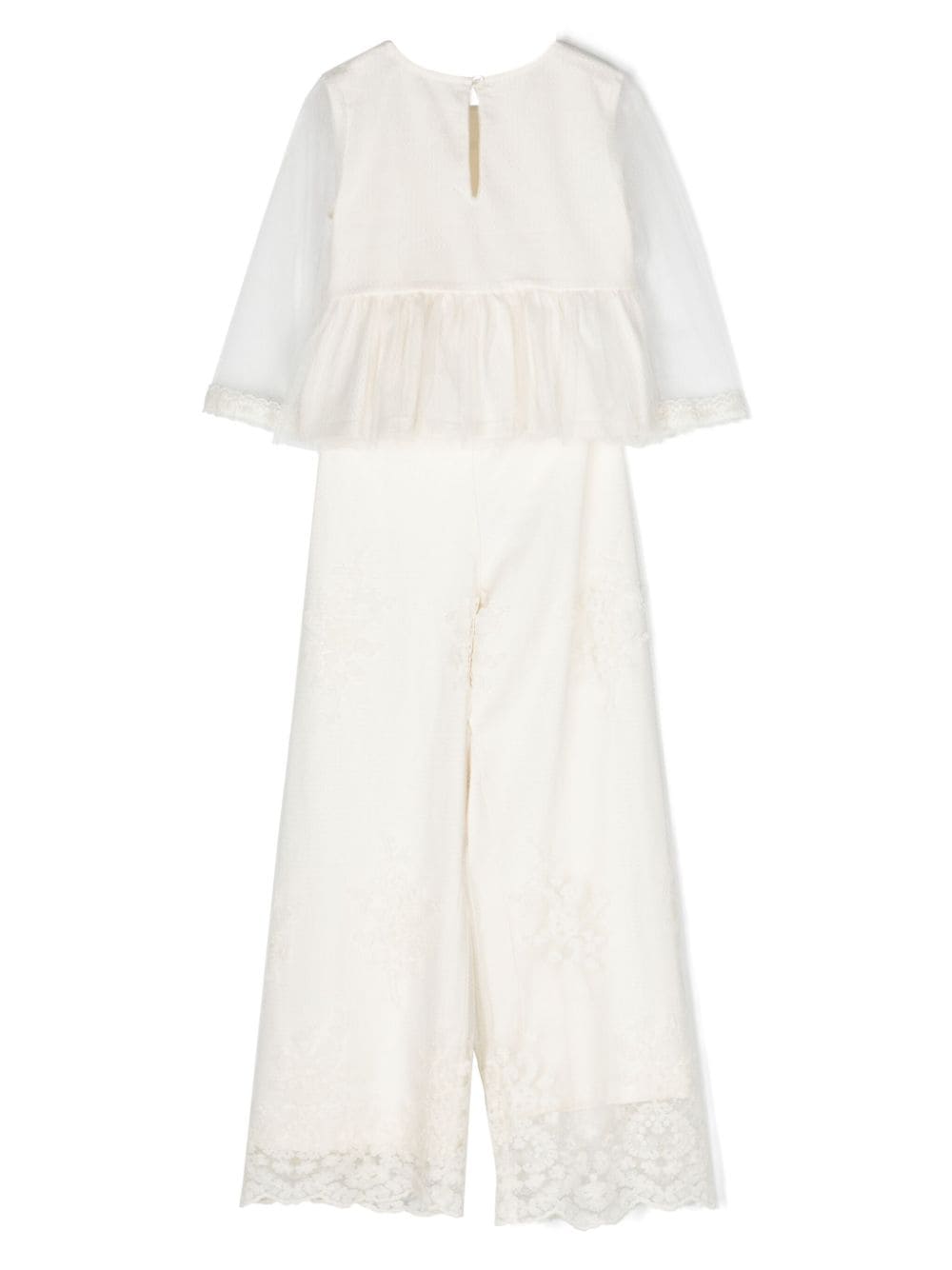 Completo bianco per bambina in organza 5276 002 Abel & Lula 