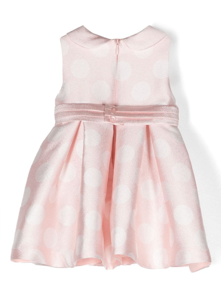 Pink dress for baby girls with polka dots