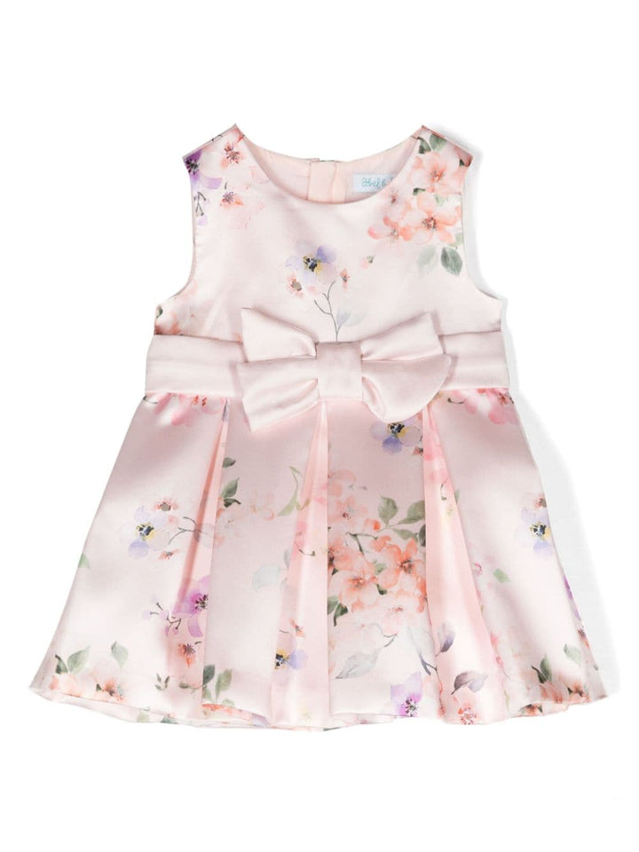 Light pink dress for baby girl with bow