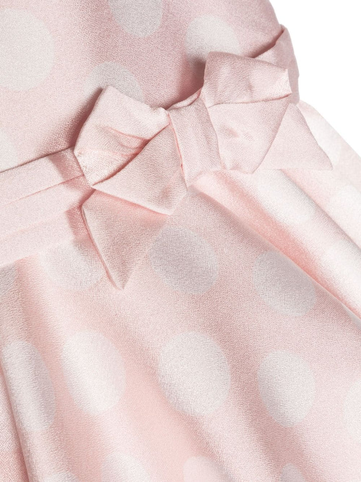 Pink dress for girls with polka dots