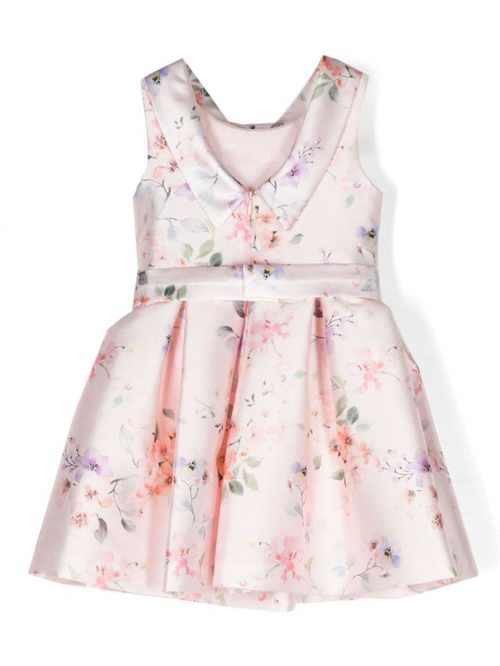 Pink dress for little girls with flowers