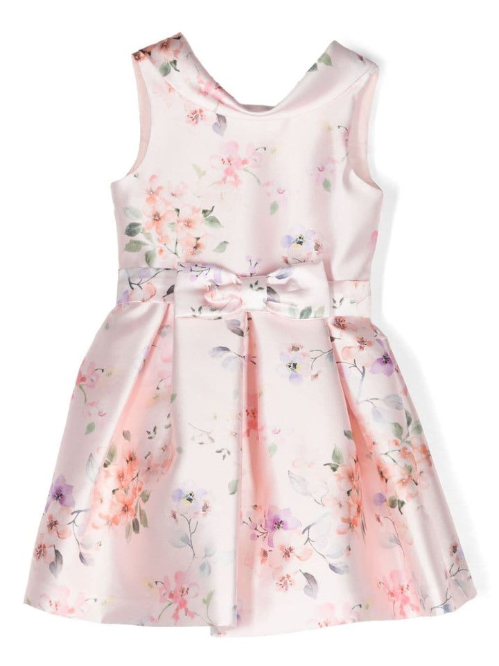 Pink dress for little girls with flowers