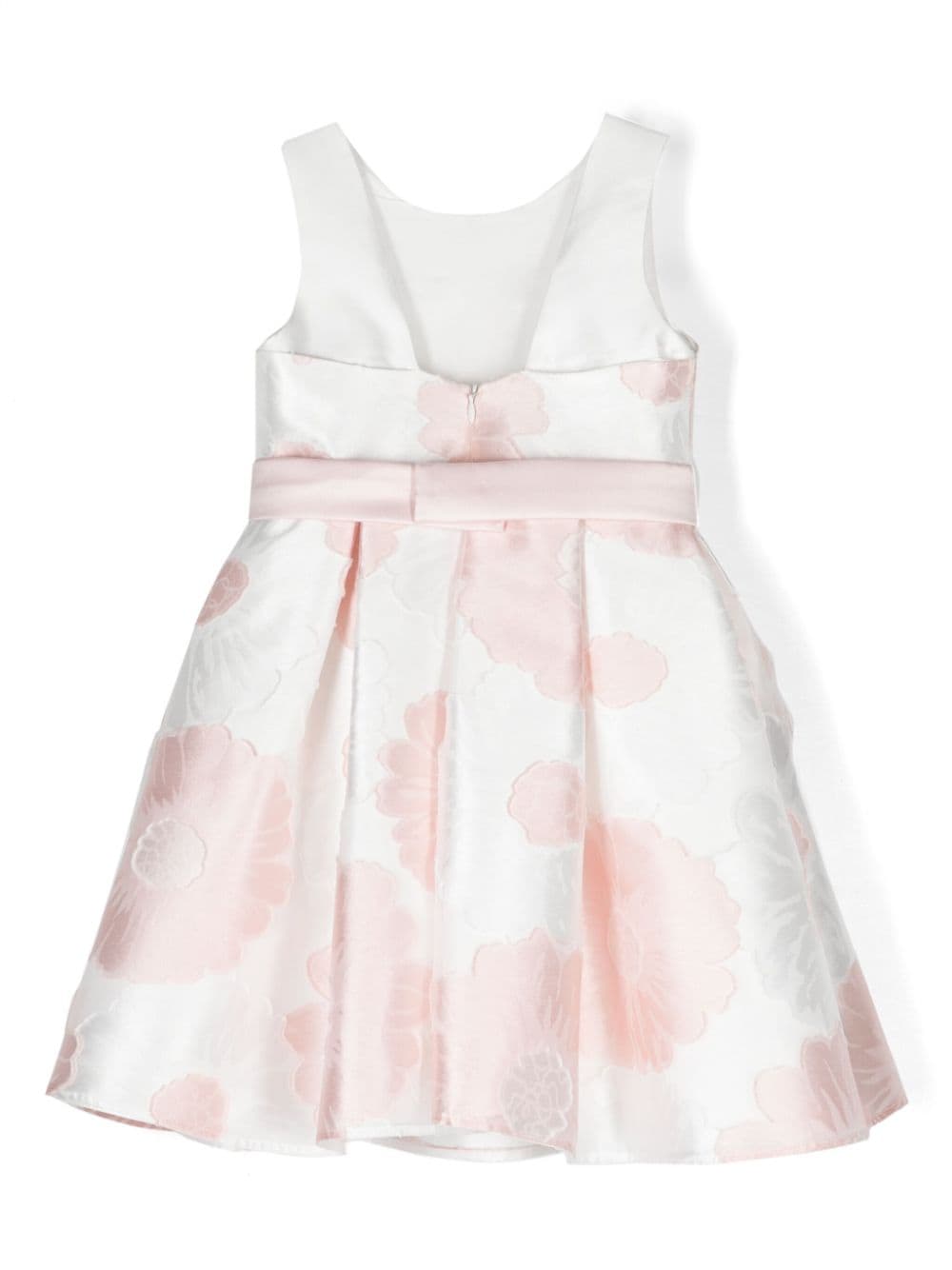 White and pink satin dress for girls