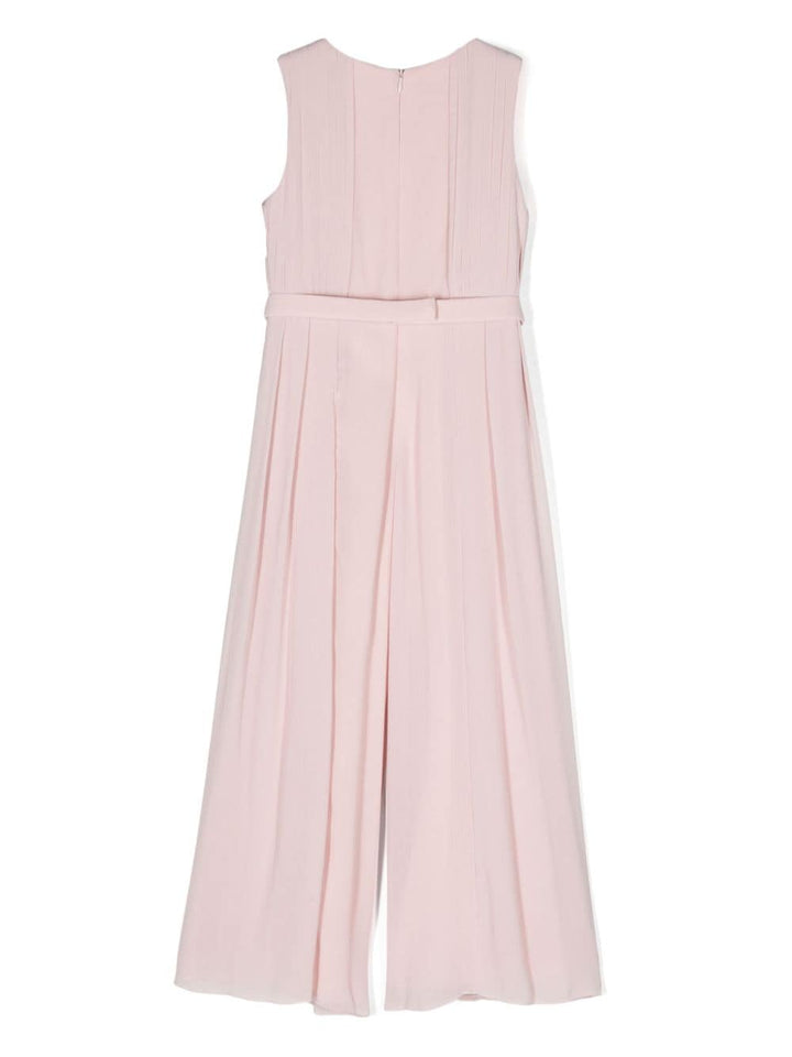 Pink crepe jumpsuit for girls