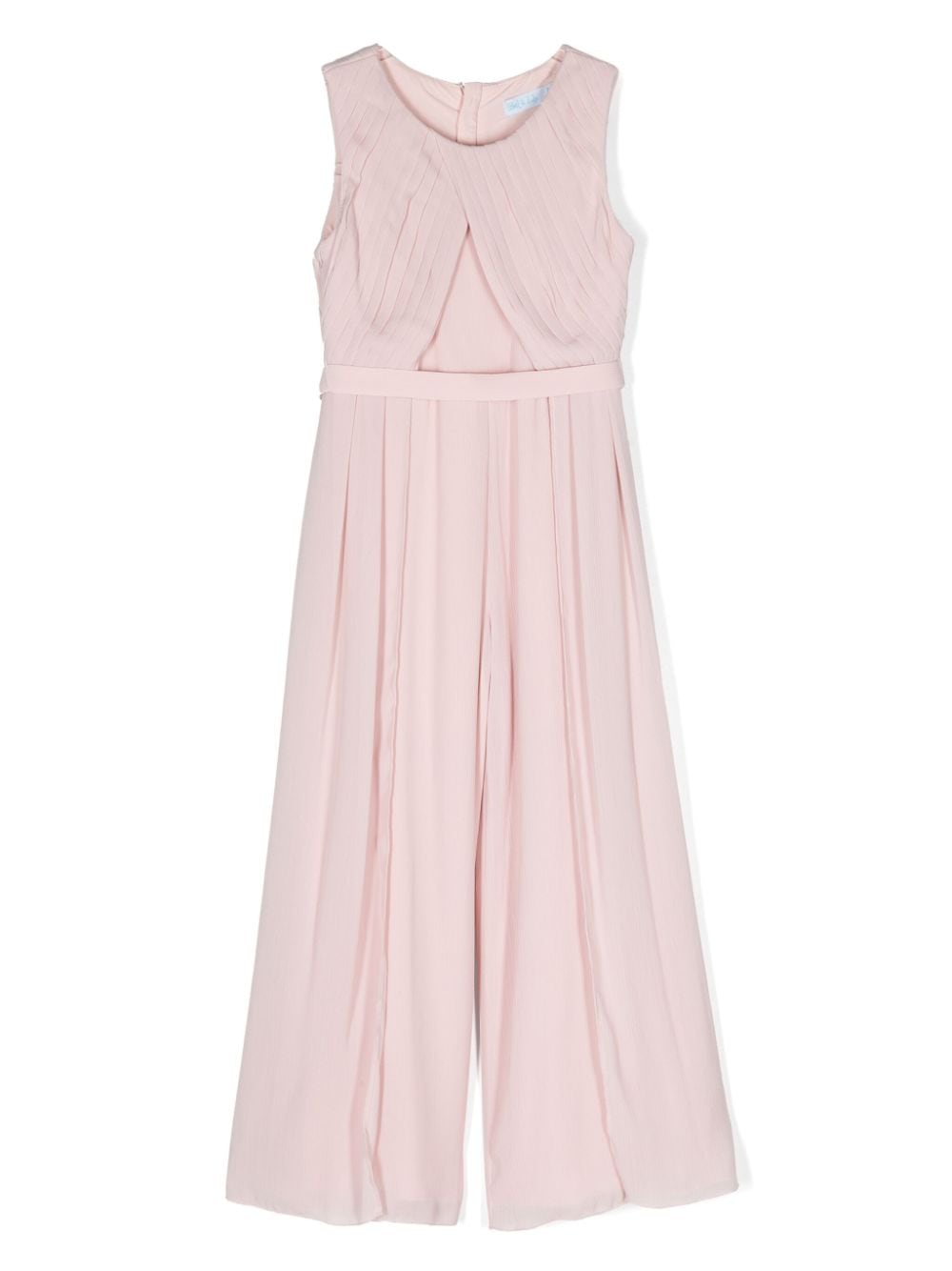 Pink crepe jumpsuit for girls