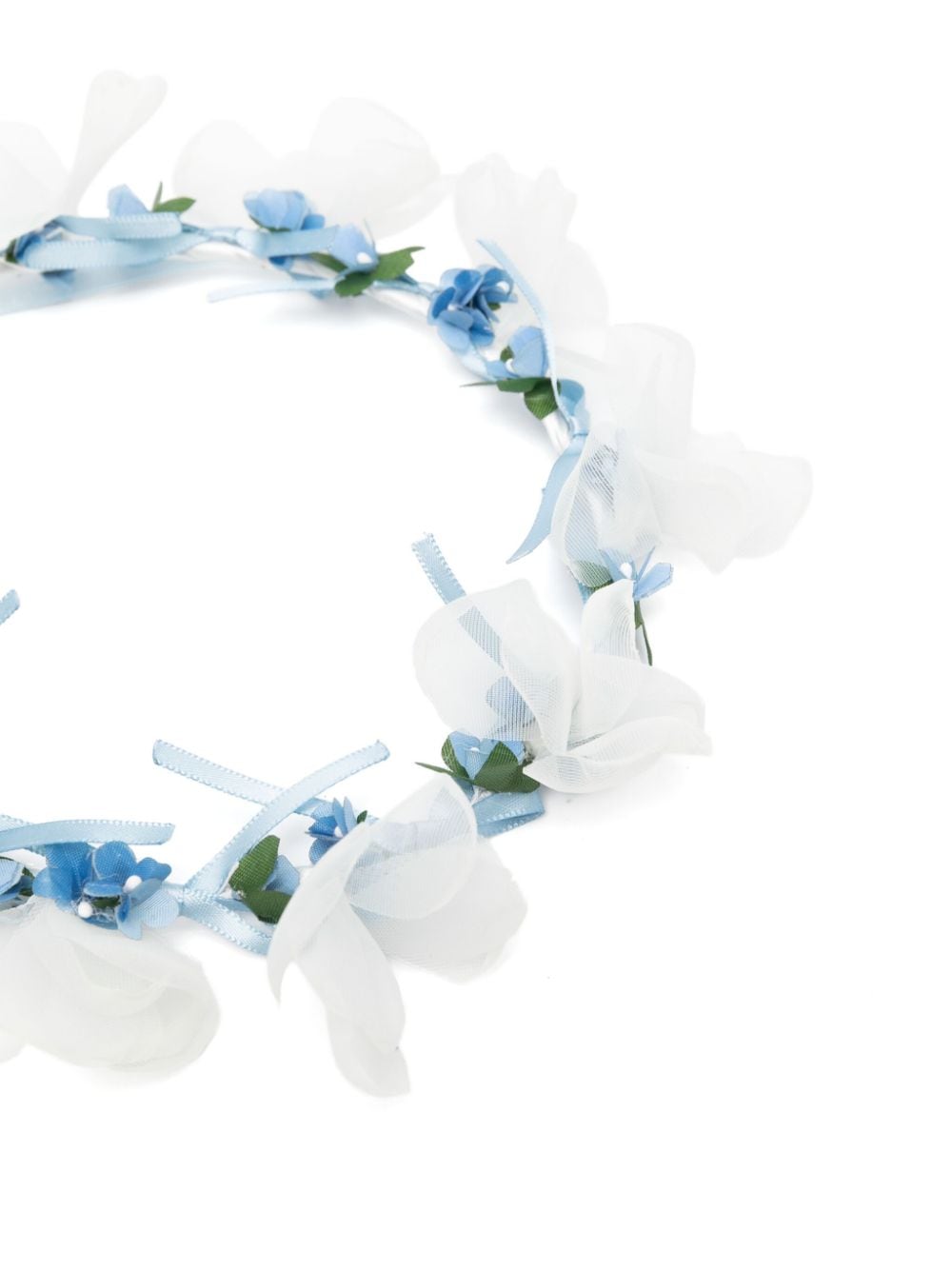 White and blue headband for newborn girls