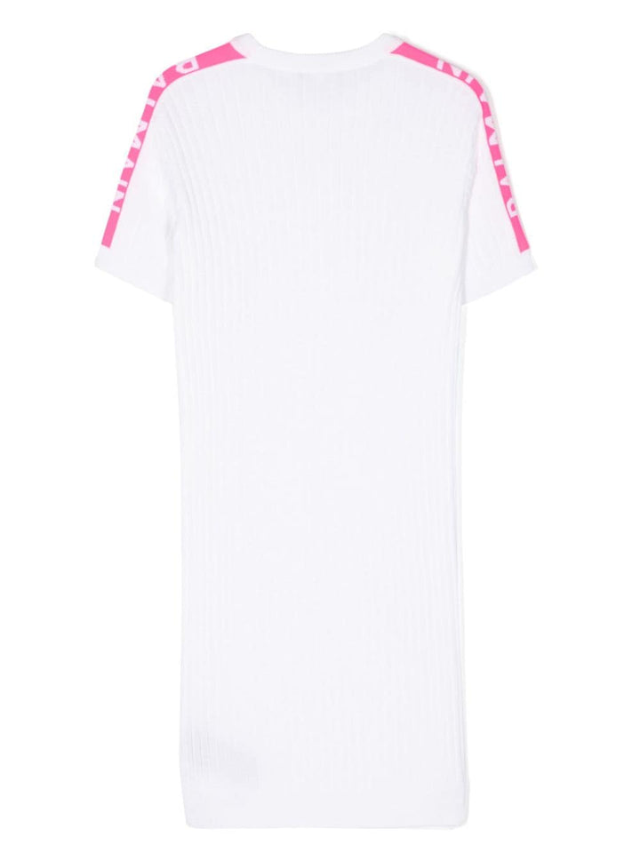 Abito bianco per bambina con logo BU1D41X0157 100FU Balmain Kids 