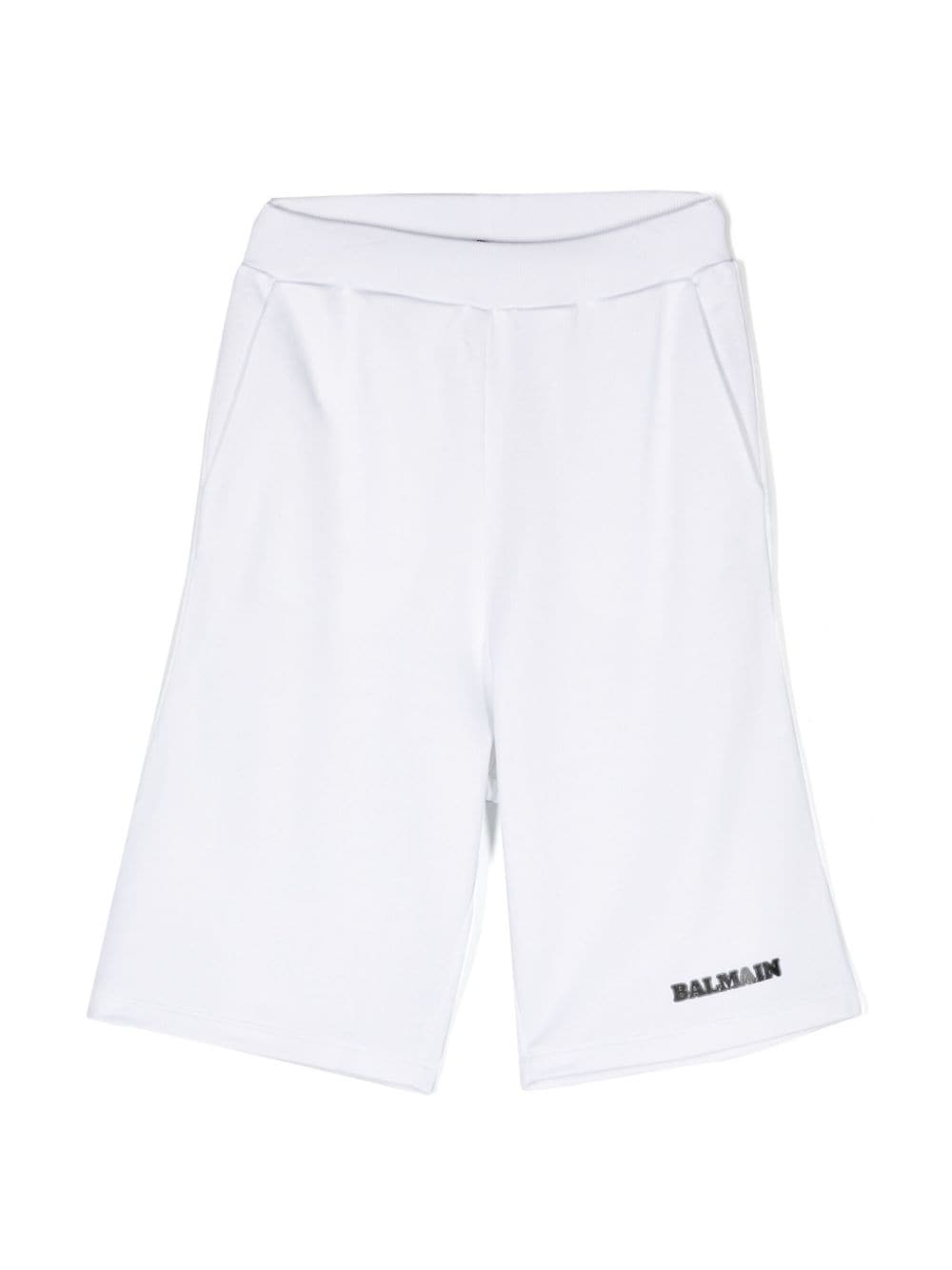 Bermuda bianca per bambino con logo BU6Q39Z1869 100NE Balmain Kids 