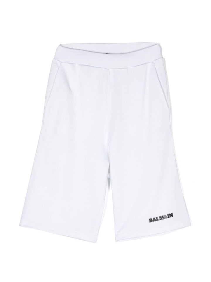 Bermuda bianca per bambino con logo BU6Q39Z1869 100NE Balmain Kids 