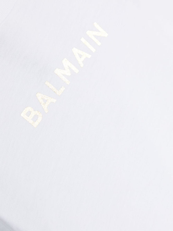 T-shirt bianca per neonata con logo BU8621Z0082 100OR Balmain Kids 