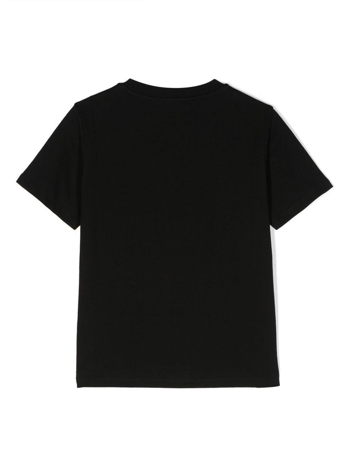 T-shirt nera per bambini con logo bianco