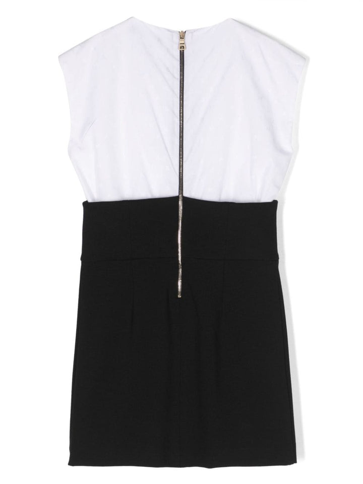 Black and white dress for girls with logo