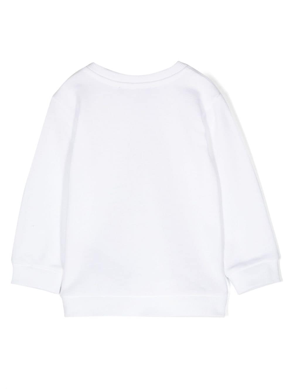 White sweatshirt for baby girls with gold logo