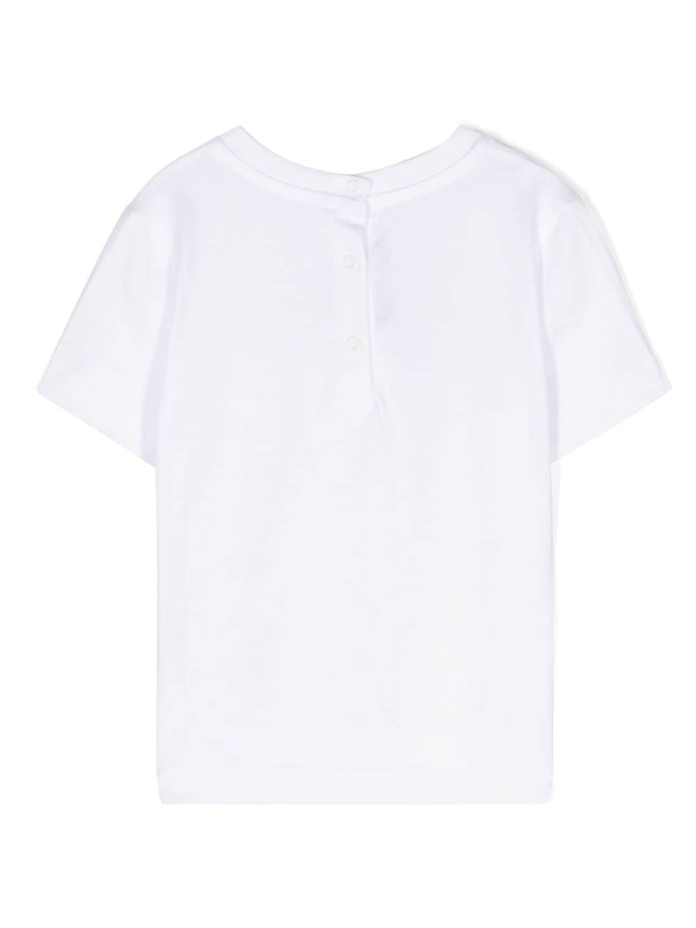 T-shirt bianca per neonata con logo