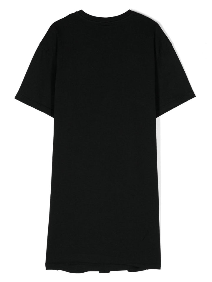 Abito nero per bambina con logo S4BKJGDR040 110 Barrow Kids 