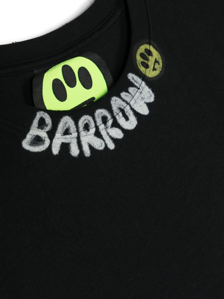 Abito nero per bambina con logo S4BKJGDR040 110 Barrow Kids 