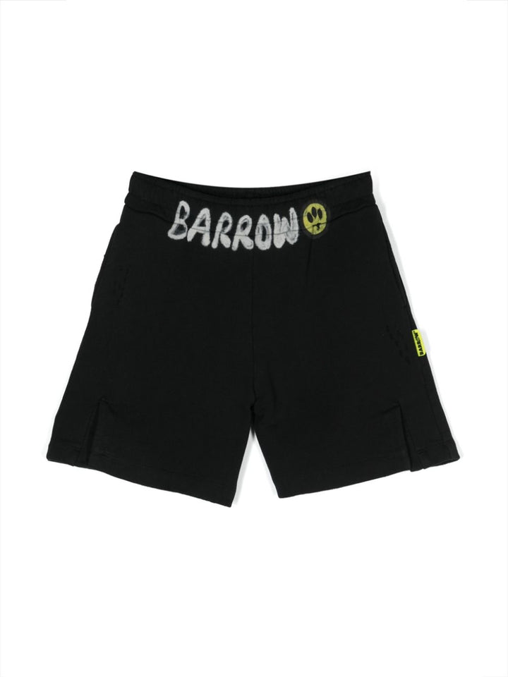 Bermuda nera per bambino con logo S4BKJGSH042 110 Barrow Kids 