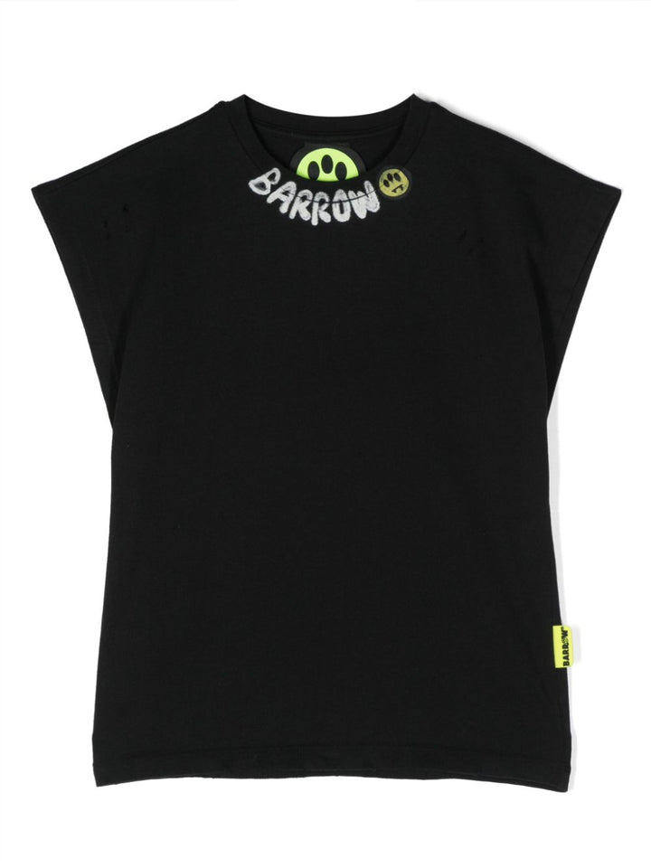 T-shirt nera per bambino con logo S4BKJGTH041 110 Barrow Kids 