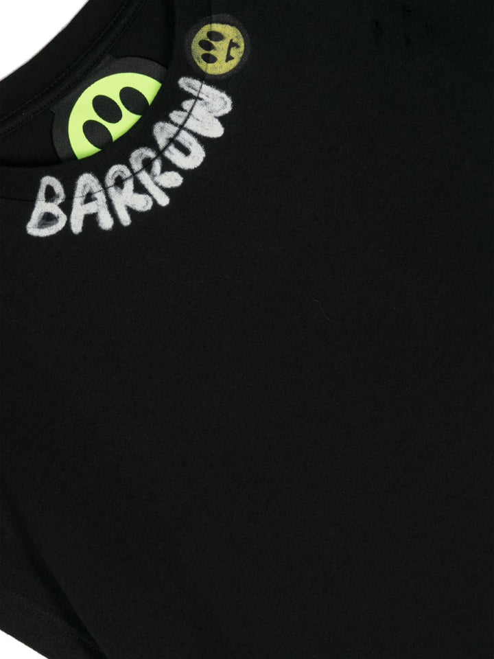 T-shirt nera per bambino con logo S4BKJGTH041 110 Barrow Kids 