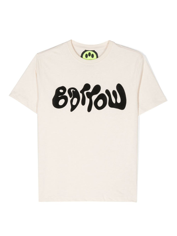 Beige t-shirt for boys with logo
