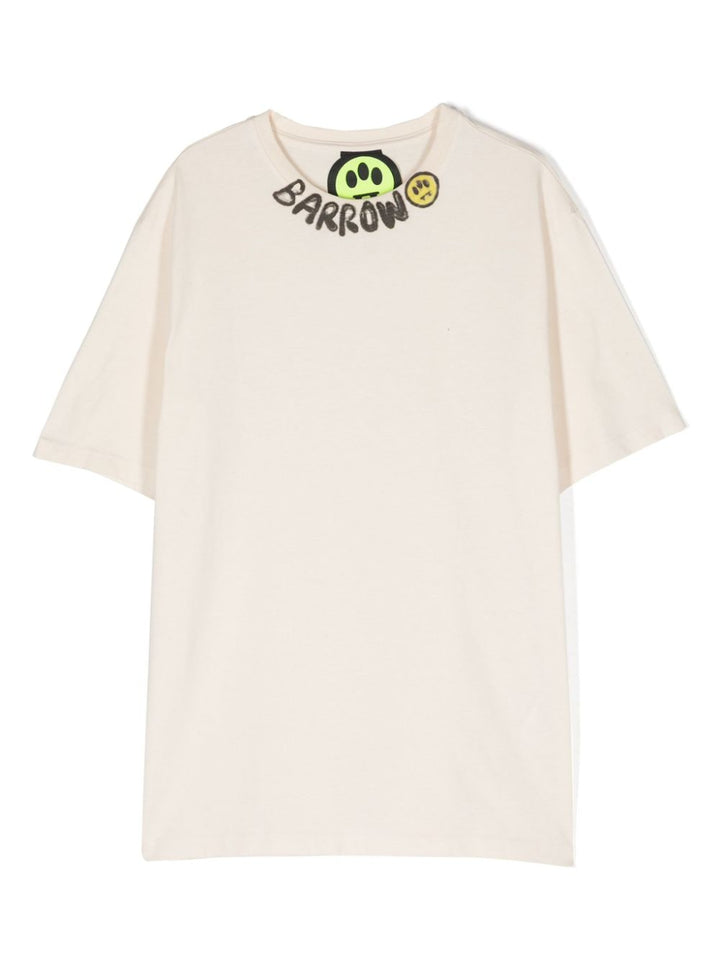 Beige t-shirt for boys with logo