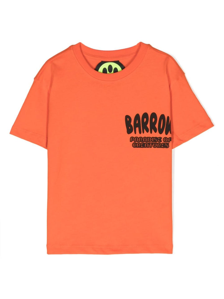T-shirt arancione per bambino con logo