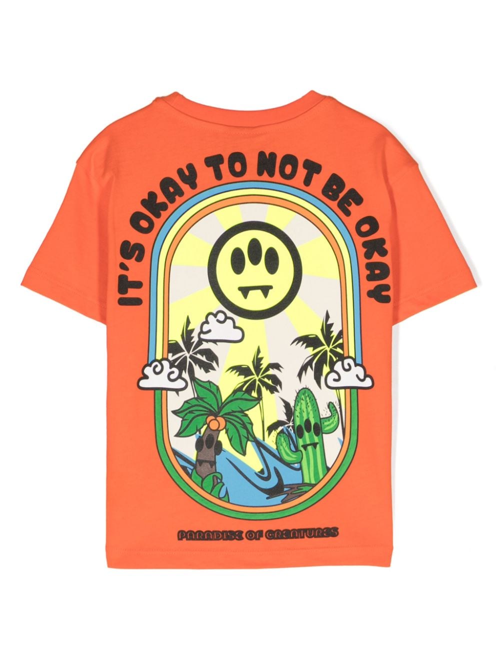 Orange t-shirt for boys with logo