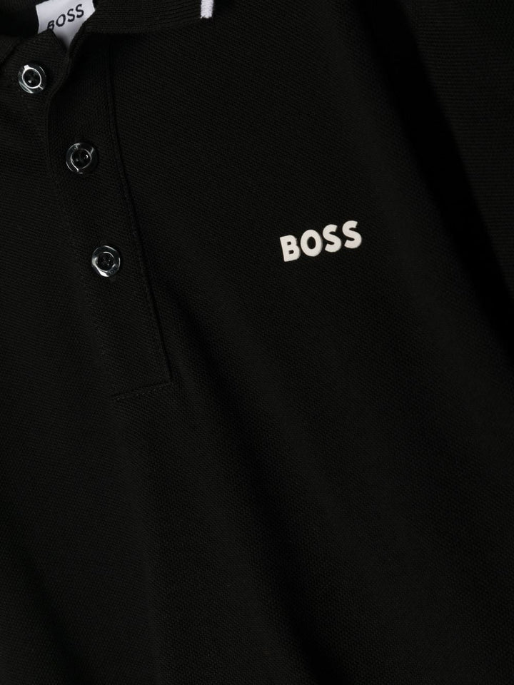 Black polo shirt for boys with logo