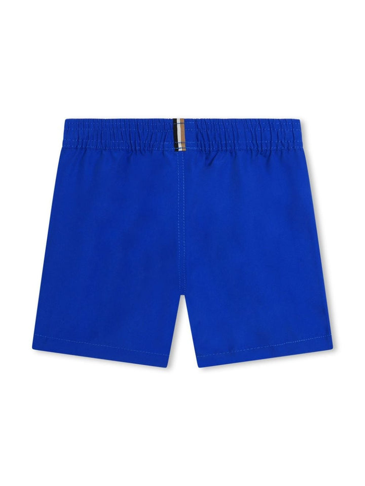 Blue Bermuda shorts for newborns with print