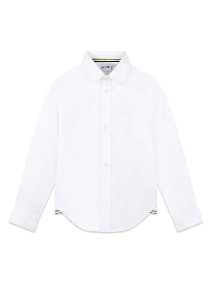 White shirt for boys with logo