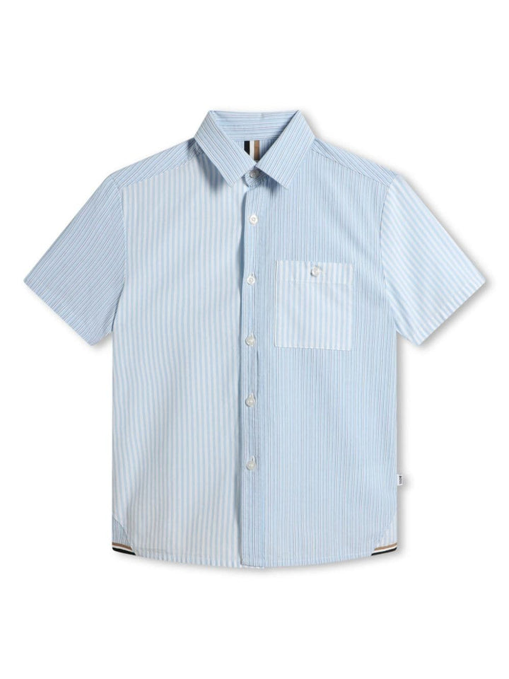 White and blue shirt for boys