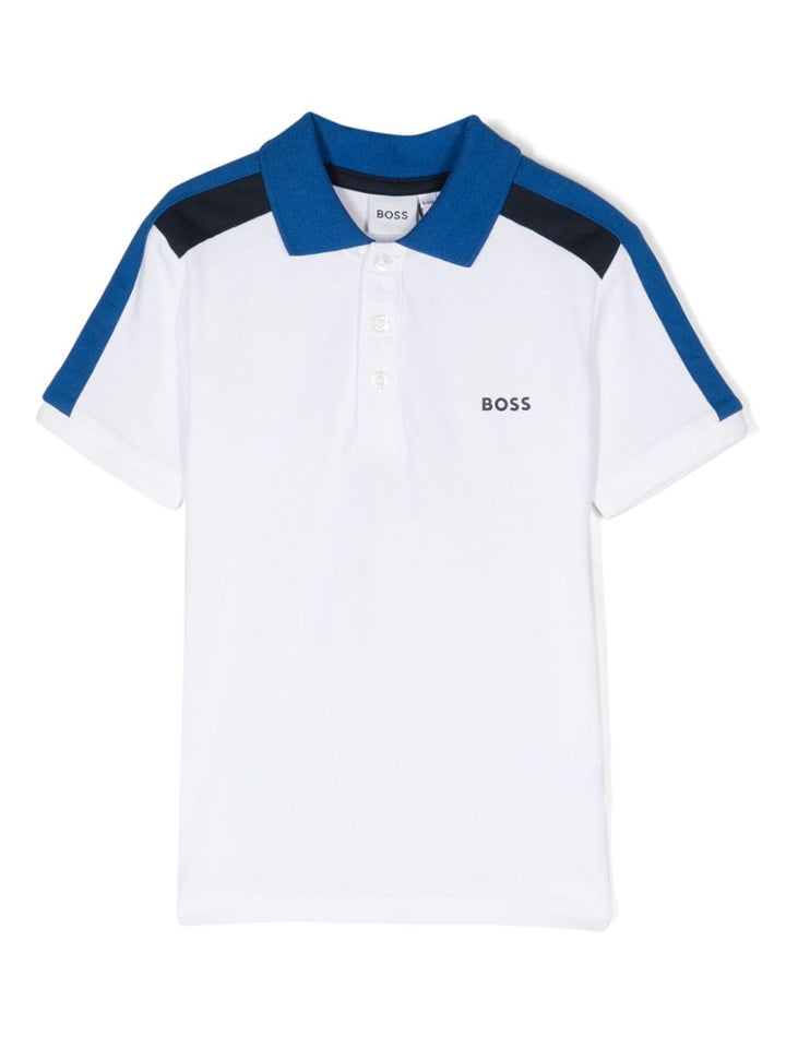 White polo shirt for boys with logo