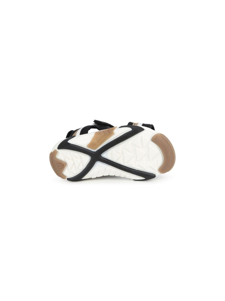 Black sandals for boys with logo