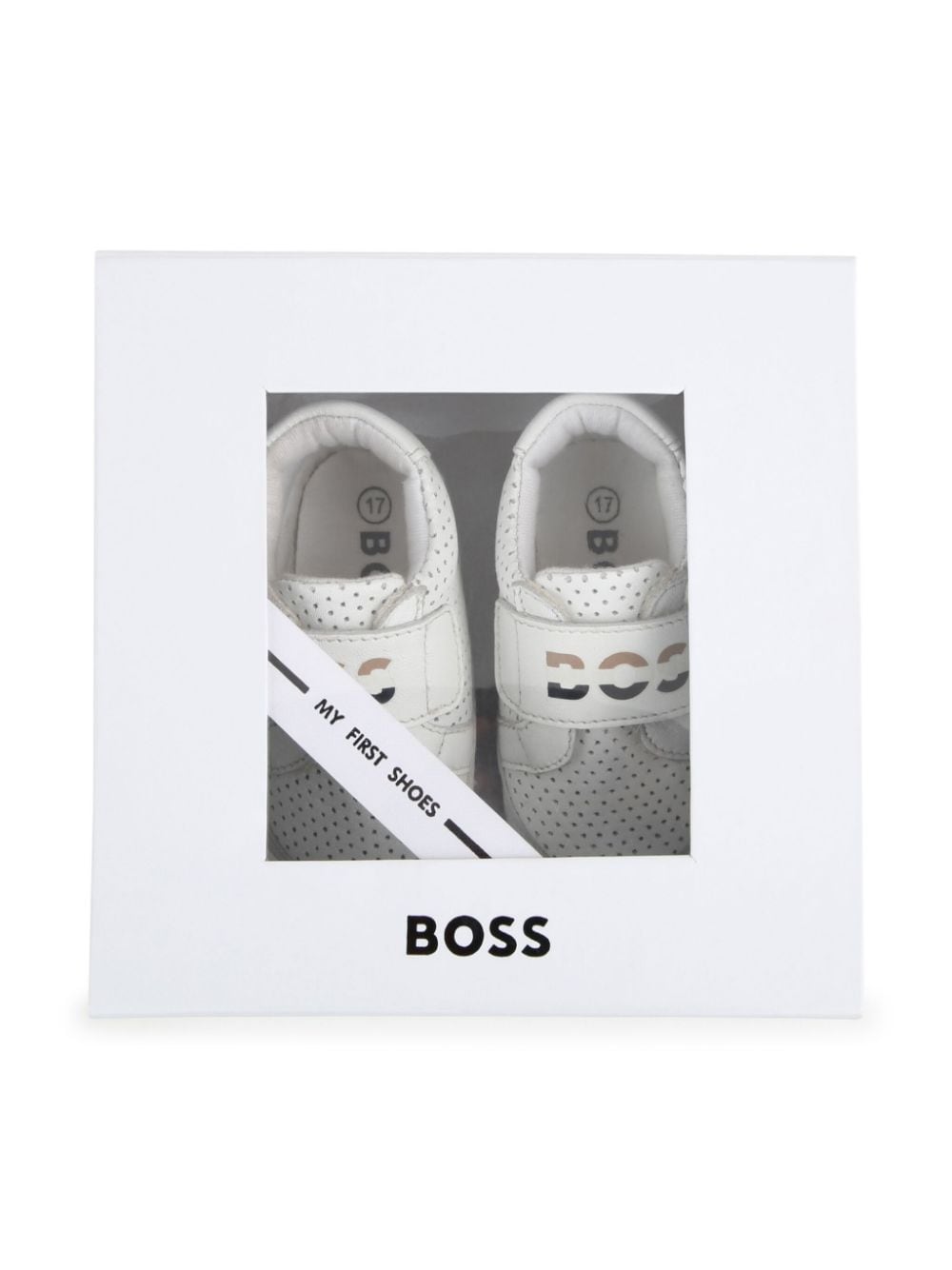 White leather sneakers for newborns