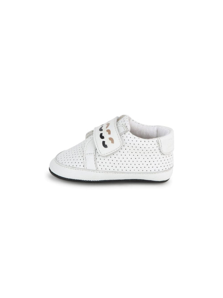 White leather sneakers for newborns