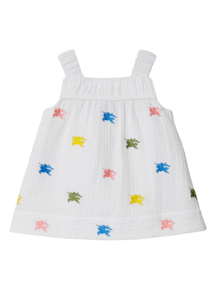 Abito bianco per neonata con logo 8078133 A5127 Burberry Kids 